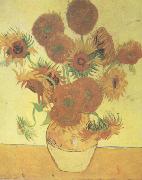 Vincent Van Gogh Still life:Vast with Fourteen Sunflowers (nn04) Spain oil painting reproduction